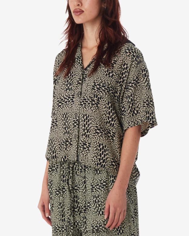 ropa 40VX563 mujer camisa jubatus OBEY gris ostra multicolor