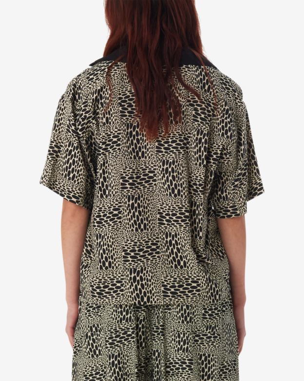 ropa 40VX563 mujer camisa jubatus OBEY gris ostra multicolor