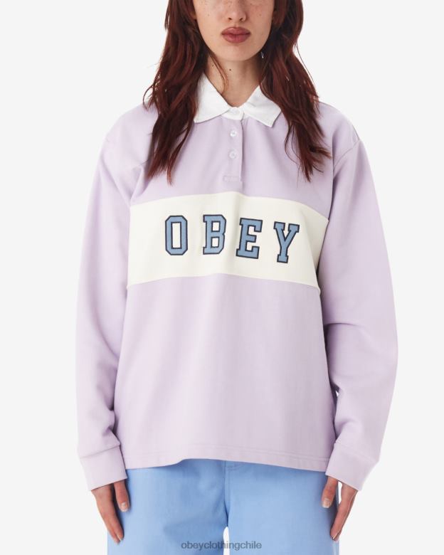 ropa 40VX570 mujer polo de rugby de palisandro OBEY pétalo de orquídea