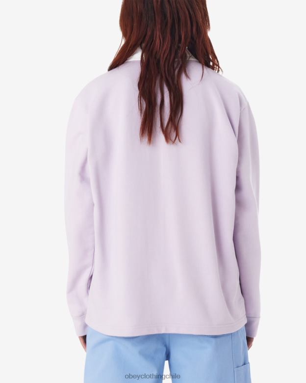 ropa 40VX570 mujer polo de rugby de palisandro OBEY pétalo de orquídea