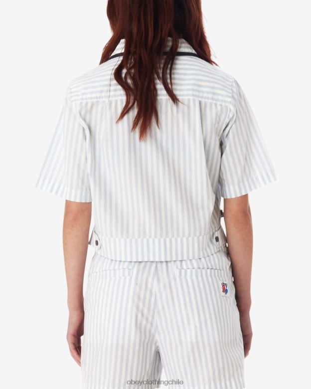 ropa 40VX572 mujer camisa utilitaria serena OBEY bueno gris multi