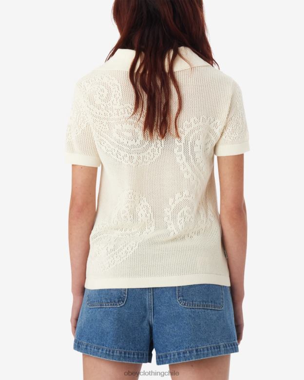 ropa 40VX581 mujer camisa de punto abierta briana OBEY sin blanquear