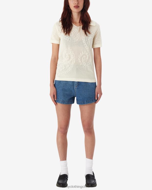 ropa 40VX581 mujer camisa de punto abierta briana OBEY sin blanquear