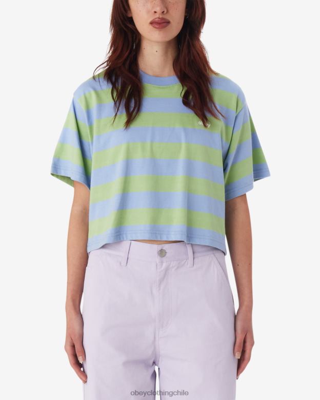 ropa 40VX549 mujer camiseta corta con rayas Adams OBEY hortensia múltiple