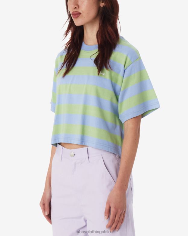 ropa 40VX549 mujer camiseta corta con rayas Adams OBEY hortensia múltiple