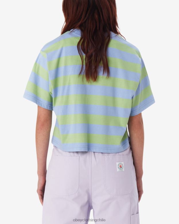 ropa 40VX549 mujer camiseta corta con rayas Adams OBEY hortensia múltiple