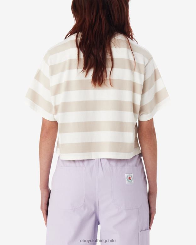 ropa 40VX550 mujer camiseta corta con rayas Adams OBEY gris plata multicolor