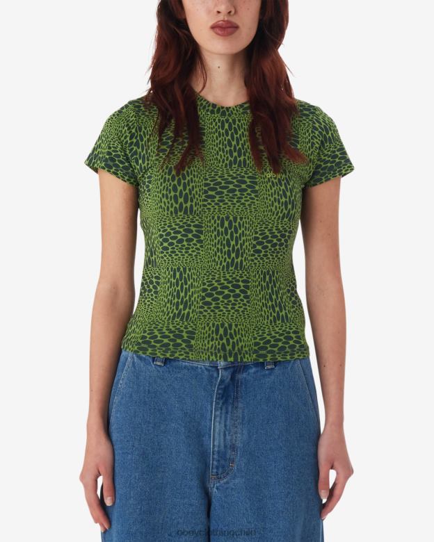ropa 40VX564 mujer camiseta jubatus OBEY verde picante multi