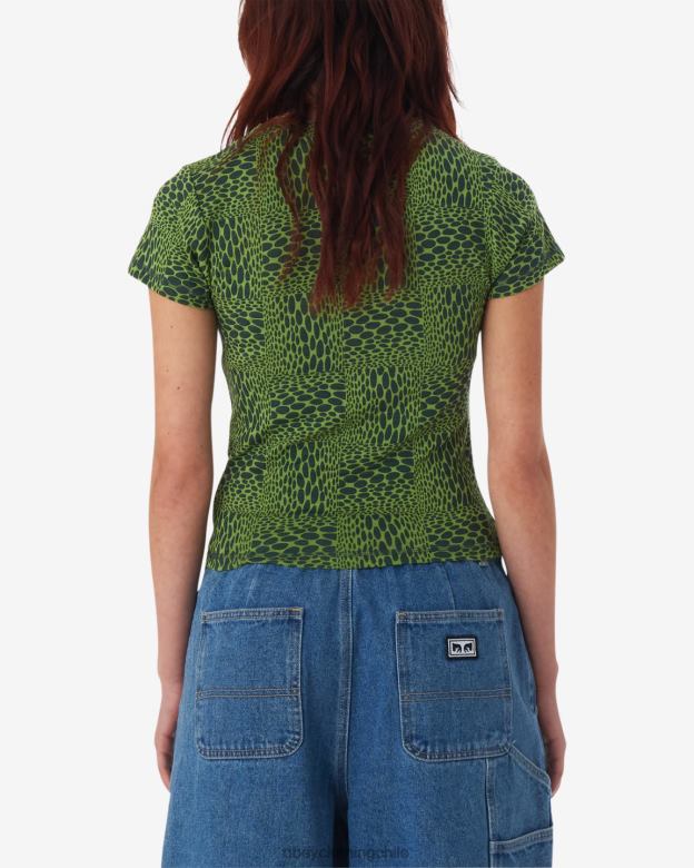 ropa 40VX564 mujer camiseta jubatus OBEY verde picante multi