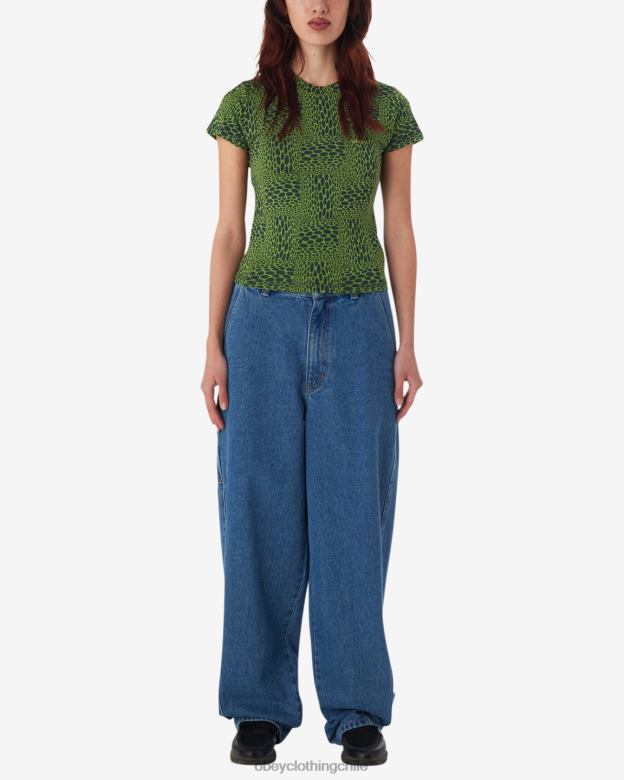 ropa 40VX564 mujer camiseta jubatus OBEY verde picante multi