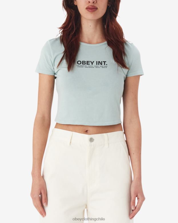 ropa 40VX599 mujer En t. camiseta corta ajustada OBEY spray para surfear
