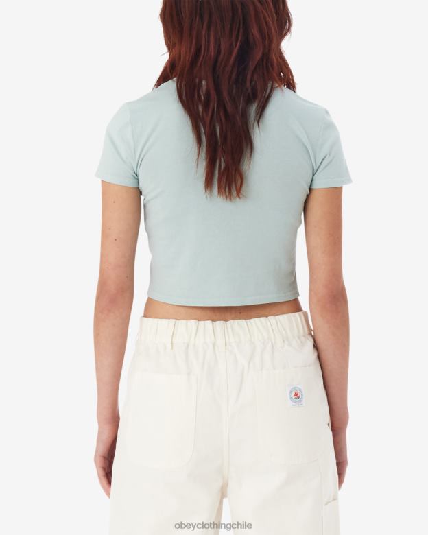 ropa 40VX599 mujer En t. camiseta corta ajustada OBEY spray para surfear