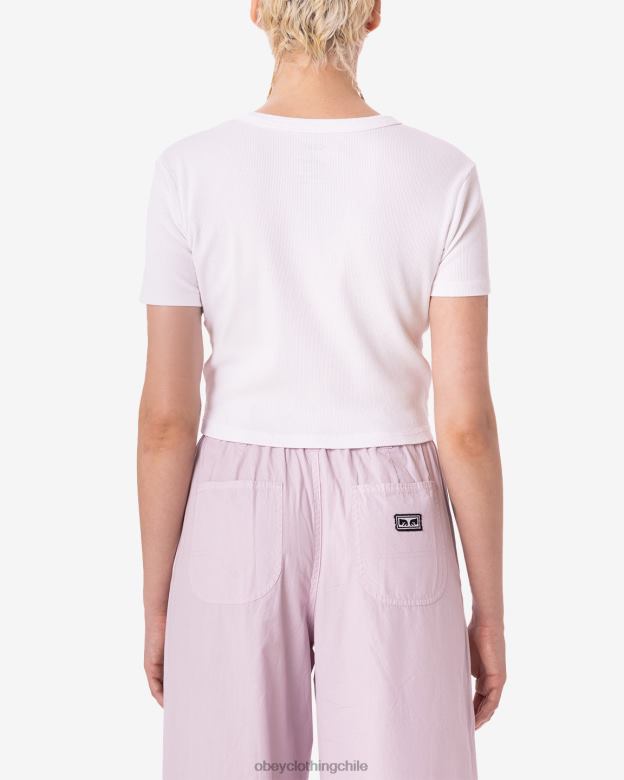 ropa 40VX602 mujer camiseta corta de canalé comprometida con la excelencia OBEY blanco