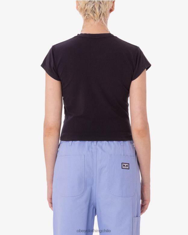 ropa 40VX606 mujer camiseta vertiginosa de hayden OBEY negro digital
