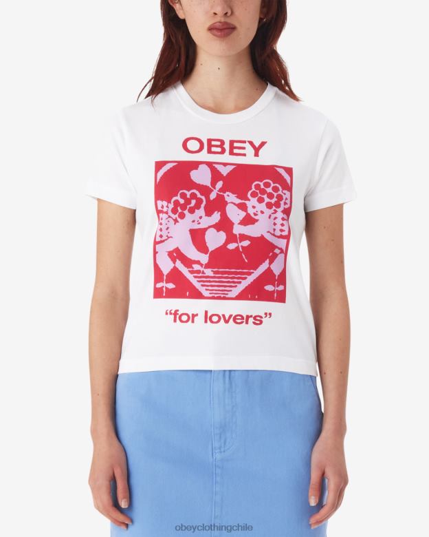 ropa 40VX609 mujer para los amantes camiseta kaylin OBEY blanco