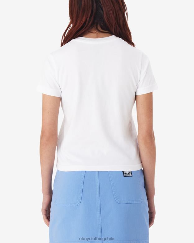 ropa 40VX609 mujer para los amantes camiseta kaylin OBEY blanco