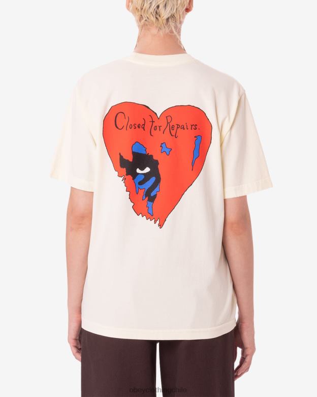 ropa 40VX611 mujer Camiseta cerrada por reparaciones. OBEY pigmento sin blanquear