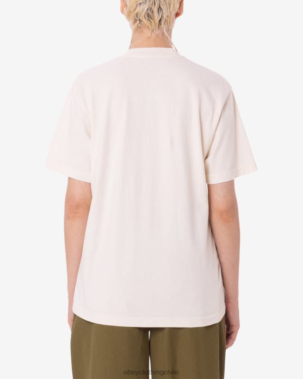 ropa 40VX613 mujer camiseta con pigmento de cereza difusa OBEY pigmento sin blanquear