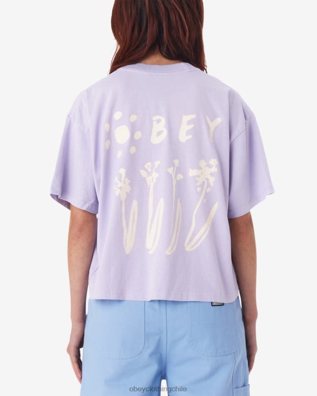 ropa 40VX617 mujer camiseta raegan de flores medi OBEY pétalo de orquídea
