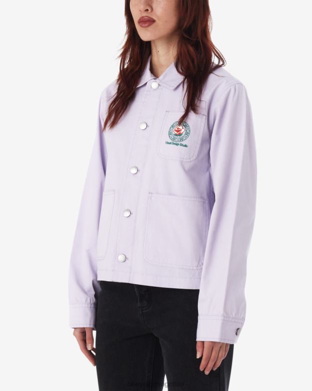 ropa 40VX596 mujer chaqueta de tarea rosa OBEY pétalo de orquídea