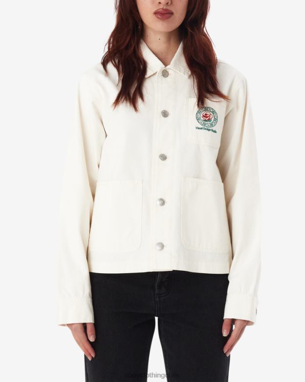 ropa 40VX597 mujer chaqueta de tarea rosa OBEY susurro blanco