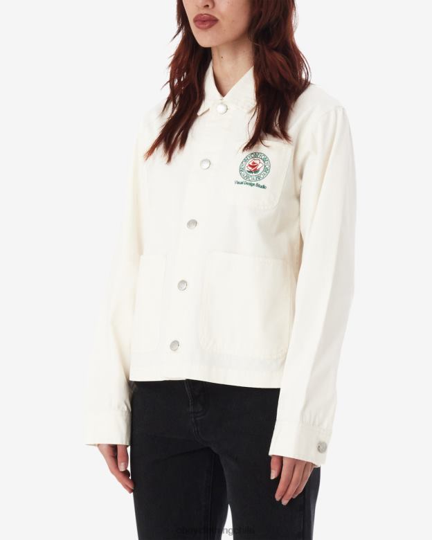 ropa 40VX597 mujer chaqueta de tarea rosa OBEY susurro blanco