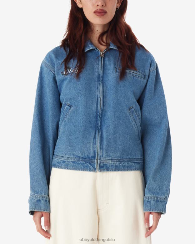 ropa 40VX598 mujer chaqueta nessa OBEY índigo claro