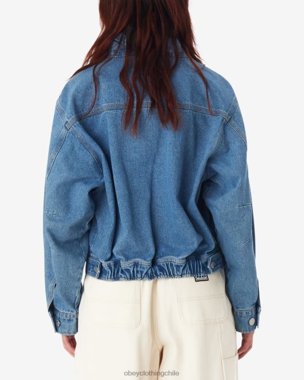 ropa 40VX598 mujer chaqueta nessa OBEY índigo claro