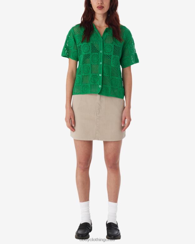 ropa 40VX578 mujer suéter de punto de crochet agatha OBEY primavera verde