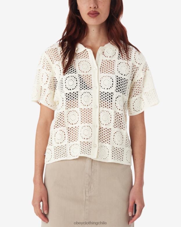 ropa 40VX579 mujer suéter de punto de crochet agatha OBEY sin blanquear