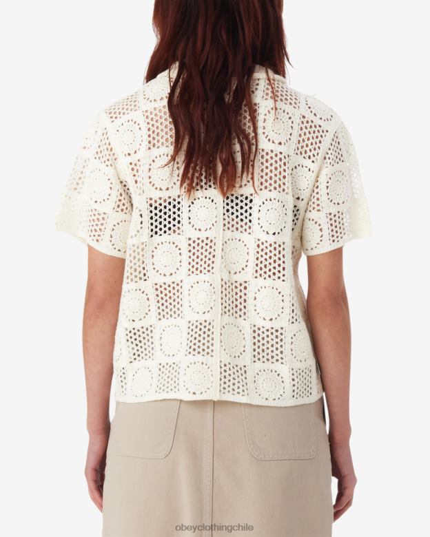 ropa 40VX579 mujer suéter de punto de crochet agatha OBEY sin blanquear