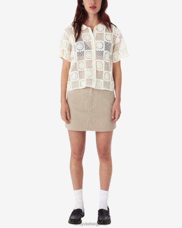 ropa 40VX579 mujer suéter de punto de crochet agatha OBEY sin blanquear