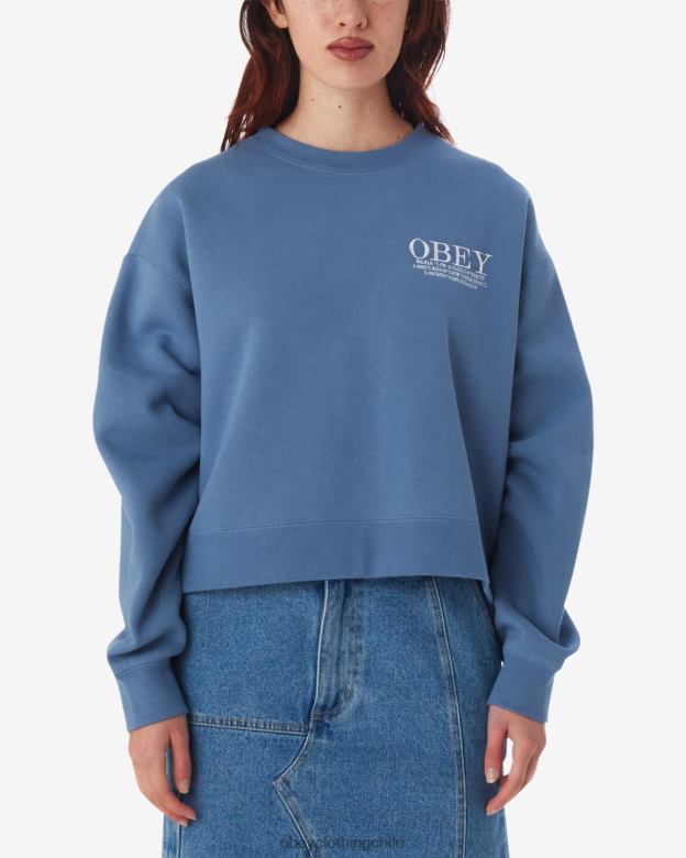 ropa 40VX589 mujer ciudades cuello redondo OBEY corona azul