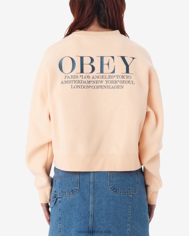ropa 40VX590 mujer ciudades cuello redondo OBEY parfait de durazno