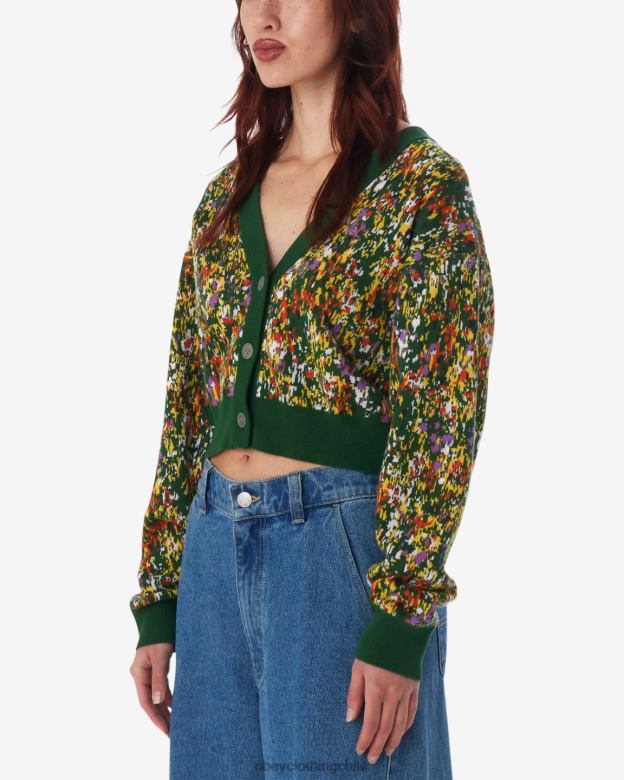 ropa 40VX595 mujer cárdigan de jardín OBEY verde múltiple