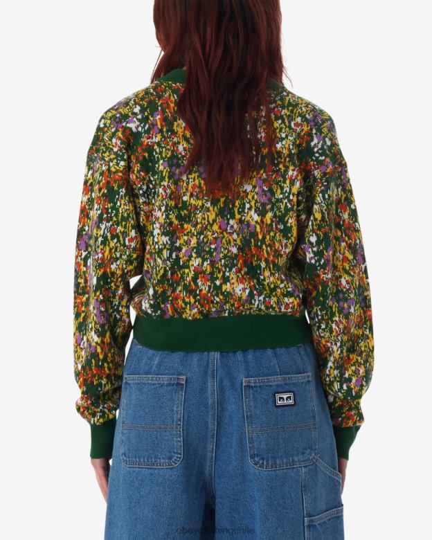 ropa 40VX595 mujer cárdigan de jardín OBEY verde múltiple