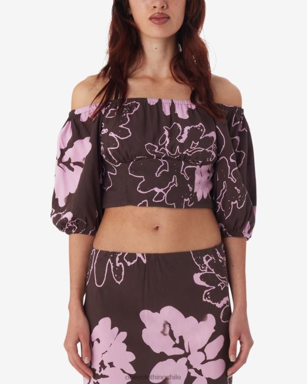 ropa 40VX577 mujer top con hombros descubiertos de zinnia OBEY java marrón multi