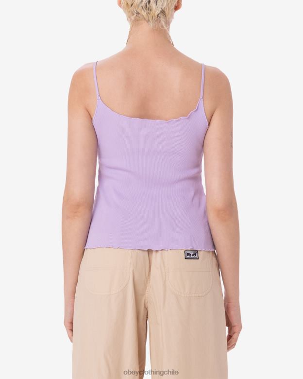 ropa 40VX605 mujer tanque drey cuadrado garabato OBEY pétalo de orquídea