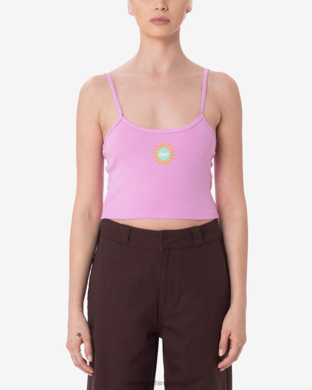 ropa 40VX627 mujer camiseta sin mangas con tirantes finos en espiral OBEY lavanda pastel