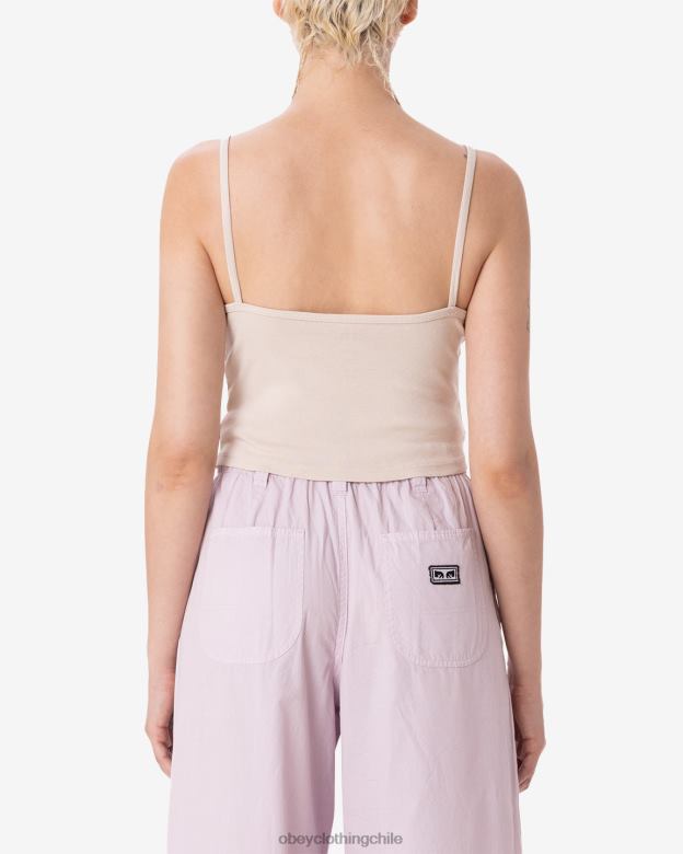 ropa 40VX629 mujer Camiseta sin mangas corta con tirantes finos y hada sentada OBEY arcilla