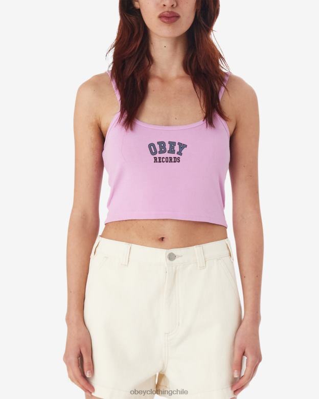 ropa 40VX630 mujer Camiseta sin mangas con tirantes finos de College Records OBEY lavanda pastel