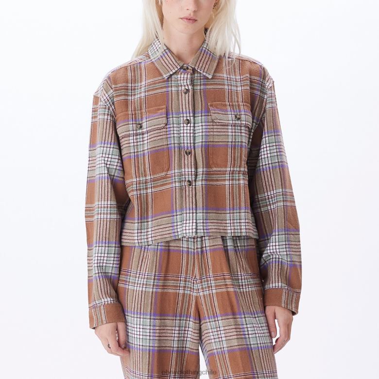 ropa 40VX705 mujer camisa de franela máxima OBEY catechu madera multi