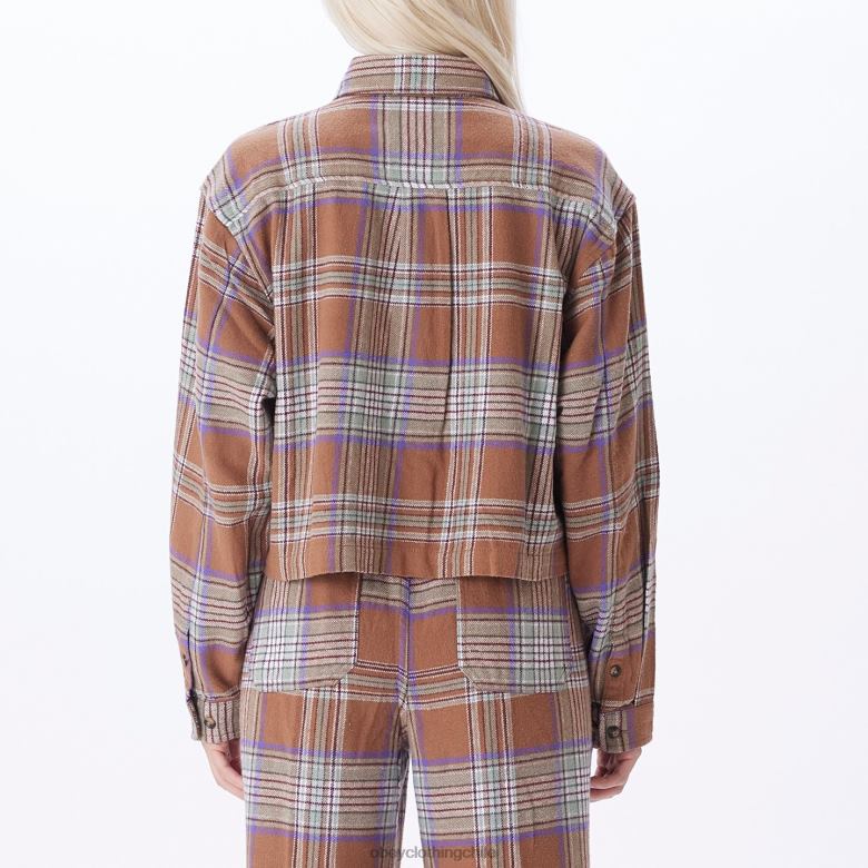 ropa 40VX705 mujer camisa de franela máxima OBEY catechu madera multi
