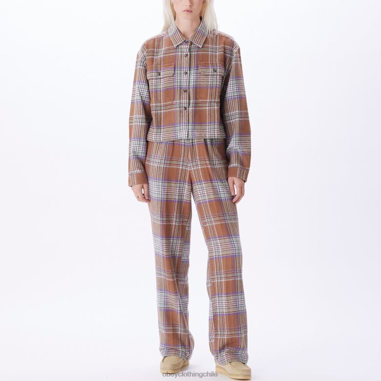 ropa 40VX705 mujer camisa de franela máxima OBEY catechu madera multi