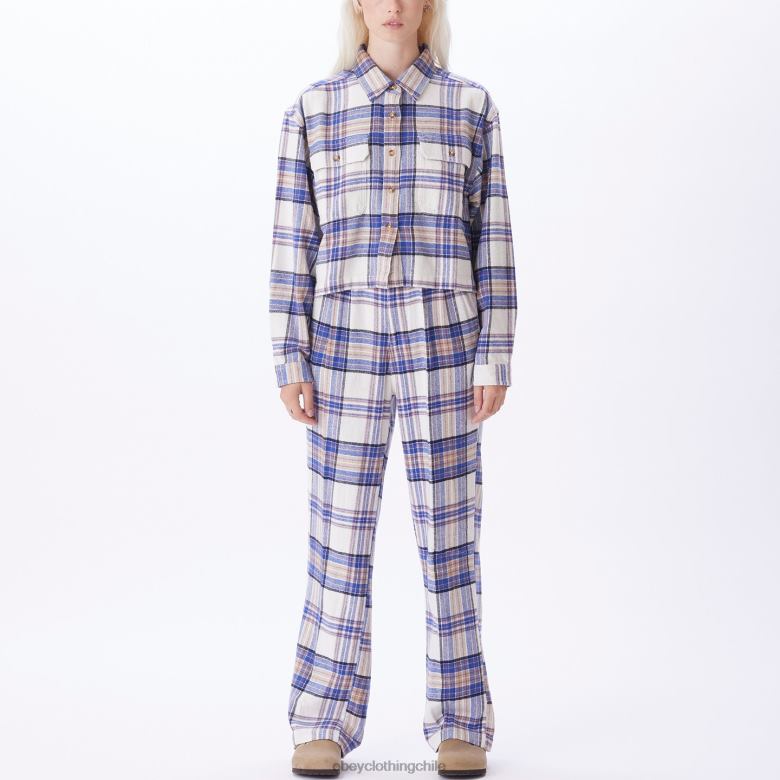 ropa 40VX706 mujer camisa de franela máxima OBEY multi sin blanquear