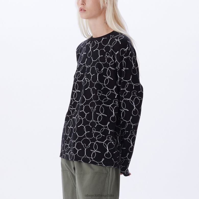 ropa 40VX709 mujer camiseta dania ls OBEY negro múltiple
