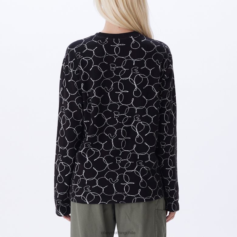 ropa 40VX709 mujer camiseta dania ls OBEY negro múltiple