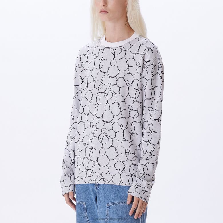 ropa 40VX710 mujer camiseta dania ls OBEY blanco multicolor