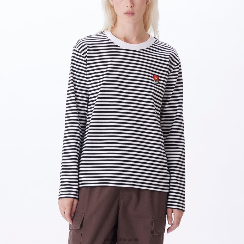 ropa 40VX720 mujer camiseta romelia ls OBEY negro múltiple