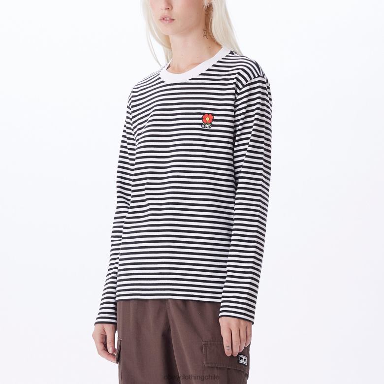 ropa 40VX720 mujer camiseta romelia ls OBEY negro múltiple